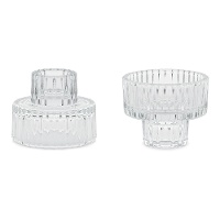 Suporte para velas de cristal 2 em 1 de 6,5 x 5,5 cm - 4 unidades