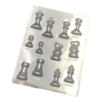 Molde de peças de chocolate em xadrez - Pastkolor - 12 cavidades