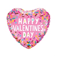 Happy Valentine's day balão coração cor-de-rosa 46 cm - Qualatex