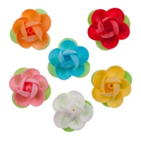 Bolachas coloridas em forma de flor 4 cm - Dekora - 80 unidades