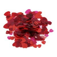 Lantejoulas de coração vermelho - 15 gr