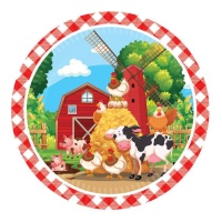 Pratos Animais da quinta de 23 cm - 8 unidades
