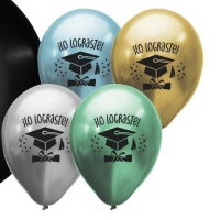 Balões de latex de Finalista com mensagem Lo Lograste de 35 cm - Globos Payaso - 25 unidades