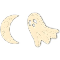 Fantasma e Lua Chipboard - Artis decor - 2 unidades