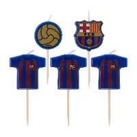 Velas do FC Barcelona - logótipo e camisola - 5 unidades