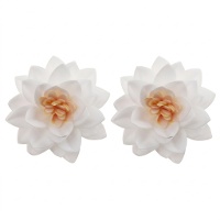 Bolachas de flor de lótus branca 7 cm - Dekora - 15 unid.