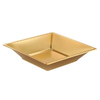 Pratos fundos de plástico metalizado de 17 cm - 4 peças.