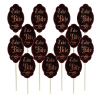 Palitos para cupcake de vampiro com 20 cm de comprimento - Wilton - 12 unid.