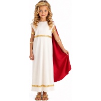 Fato romano com capa para rapariga