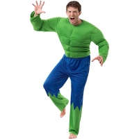 Fato de super-herói verde para homem