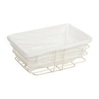 Cesta de pão retangular 28 x 28 x 8 cm Bcon com base metálica