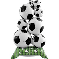 Balão gigante com tema campo de futebol e bolas - base 1,50 x 0,83 m