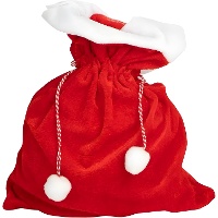 Saco de Papai Noel em veludo, 30 x 40 cm