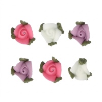 Figuras de açúcar rosa com folhas - FunCakes - 16 unid.