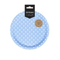 Pratos redondos com pontos brancos 23 cm - 6 unidades