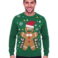 Jersey de Natal de biscoito de gengibre para homem