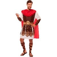 Fato de soldado romano com capa para homem