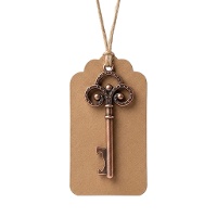 Abre-garrafas vintage em bronze com etiqueta kraft - 1 unid.
