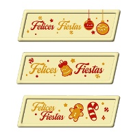 Placa de chocolate branco de Felizes Festas - 66 unidades
