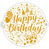 Estêncil Happy Birthday 25 cm - Decorar