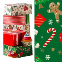 Caixa para doces de boneco de gengibre 18 x 13,5 x 7,5 cm - Decora