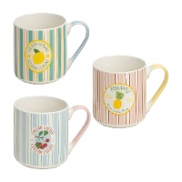 Caneca de 370 ml com estampas sortidas de frutas - 1 unidade