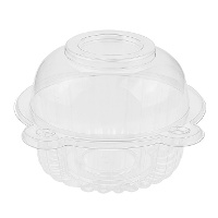 Cápsula para cupcake de plástico com tampa de 11 x 8,5 x 7,5 cm - 100 unidades