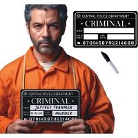 Placa tipo ficha policial para escrever