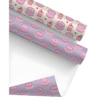 Papel de embrulho com estampado de bolos 2 x 0,70 m - 1 unidade