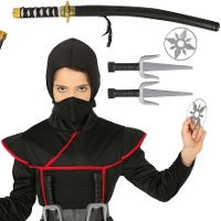 Conjunto ninja com sabre - 4 peças.