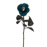 Flor rosa azul e preta com olho de gato 42 cm