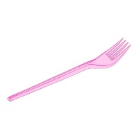 Garfos de plástico de cor fluorescente 17 cm - 15 unid.