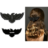 Presilha de cabelo corvo preta