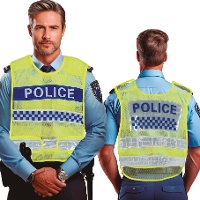 Colete de polícia de trânsito amarelo para adulto