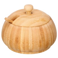 Açucareiro de bambu com colher