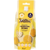 Glacê decorativo amarelo com bicos de confeitar, 212 g - Wilton