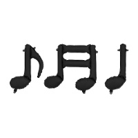 Balões com notas musicais em tamanhos variados - 3 unidades