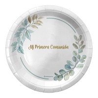 Pratos de comunhão florais 18 cm - 8 unidades