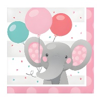 Guardanapos bebé elefante 12,5 x 12,5 cm - 16 unid.