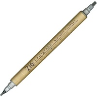 Marcador de ponta dupla para lettering prateado - Zig - 1 unidade