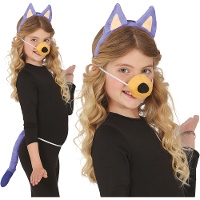 Conjunto de cão azul - 3 peças