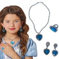 Conjunto de jóias Princess Blue Heart
