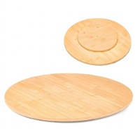 Bandeja giratória redonda de bambu para petiscos - 50,5 cm