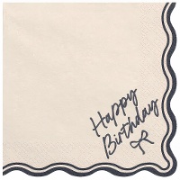 Guardanapos Elegant Birthday de 16,5 x 16,5 cm - 12 unidades