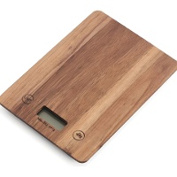 Balança de cozinha digital em acácia