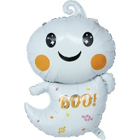 Balão de fantasma branco com carinha sorridente de 75 cm