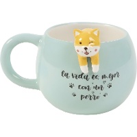 Caneca de 400 ml 'A vida é melhor com um cão'