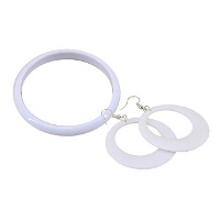 Conjunto de pulseira e brincos de flamenca infantis de plástico - 3 peças