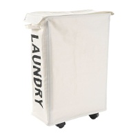 Cesto de roupa com rodas 39 x 20 x 57 cm natural