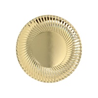 Pratos de cartão metalizados de 24 cm - 8 unid.
